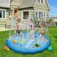Килимок-басейн водяний розвивальний з функцією фонтану Swimming Ring, басейн-фонтанчик надувний дитячий з малюнками та буквами, навчальний килимок з водою для дітей Синій WSR-3-Blue - зображення 2