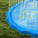 Басейн-фонтанчик надувний дитячий з малюнками та буквами Swimming Ring, навчальний килимок з водою для дітей, килимок-басейн водяний розвивальний з функцією фонтану для вулиці Синій SWRF-3-Blue - зображення 4