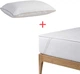 Набор U-tek Наматрасник Cotton Premium Health Care Непромокаемый с резинками по углам 160x200 см + Подушка Batiste Jean-Paul синтепух 40x60 см (COTPRE160200+PBJP4060) - изображение 1