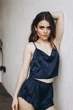 Синя шовкова піжама для дому Perfect Female Синій L (146PJ-20SS-blu) - изображение 1