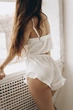Молочна шовкова піжама з рюшами Perfect Female Молочний L (146PJ-20SS-mi) - изображение 3