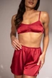 Бордова піжама із шовку з топом і шортами - paris Perfect Female Бордовий XS (193PJ-20SS-dr) - изображение 3