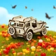 Деревянный 3D Конструктор Handy Games Джип 45 деталей (HG-0001) - изображение 3