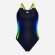 Купальник слитный женский Arena Breath Swimsuit V Back Lb 008330-760 38 Черный/Желтый/Зеленый/Синий (3468337422044) - изображение 9