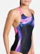Купальник слитный женский Arena Dreamhline Swimsuit V Back 008328-500 38 Черный/Фиолетовый/Бирюзовый (3468337427957) - изображение 7