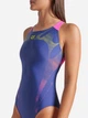 Купальник слитный женский Arena Spider Web Swimsuit V Back 007988-890 40 Фиолетовый/Розовый (3468337495987) - изображение 7