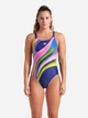 Купальник слитный женский Arena Water Fluids Swimsuit Swim Pro 008837-570 34 Темно-синий/Розовый/Салатовый (3468337533269) - изображение 4