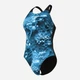 Купальник слитный женский Arena Blue Flowers Swimsuit V Back 009027-850 38 Синий/Черный (3468337506430) - изображение 6