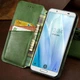 Кожаный чехол-книжка GETMAN Cubic для Xiaomi Redmi Note 9 / Redmi 10X Зелёный - изображение 3