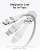 Кабель Anker USB-C to USB-C 240W 0.9m White (A81D5H21) - зображення 3