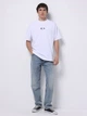 Футболка хлопковая длинная мужская Colin's CL1077253OFW S Off White с принтом (8684112936277) - изображение 3