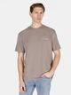 Футболка хлопковая длинная мужская Colin's CL1074204TPE S Taupe с принтом (8684112632155) - изображение 1