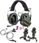 Активні тактичні навушники EARMOR M32 MOD3 із кріпленням чебурашки на військовий шолом каску + кнопка ПТТ(PTT) для рацій Motorola DP 4400 DP 4600 DP 4800 - зображення 1