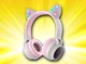 Наушники беспроводные Hoco W27 Cat ear BT и AUX с ушками серые - изображение 1