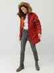 Парка зимняя с мехом женская Alpha Industries N-3B W L Бордовая - изображение 5
