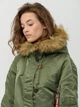 Парка зимняя с мехом женская Alpha Industries Elyse WJE45500C1 XS Темно-зеленая - изображение 4