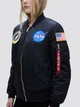 Бомбер женский Alpha Industries MA-1 NASA Flight Jacket W WJM49501C1 XS Черный (640631823670) - изображение 3