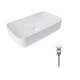 Комплект Qtap Tern: Раковина накладная прямоугольная 610x350x135 мм WHITE + Донный клапан PU02 - изображение 1