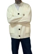 Теплый мужской кардиган крупной вязки,One Size ,молочный - изображение 1