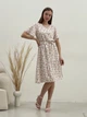 Сукня зі штапелю міді літня жіноча Merlini Міскано 700001286 2XL-3XL Біла (700001286_3) - зображення 2