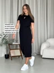 Платье-футболка в рубчик черное Merlini Темпо 700001541 размер S-M - изображение 2