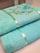 Подарочный набор полотенец Gulcan 2 шт Цветы бирюзовые - изображение 3