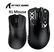 Ігрова бездротова миша Attack Shark R1 Bluetooth / USB 2.4GHz / Type-C, оптична (сенсор PixArt PAW3311), 800 - 18 000 dpi, 400 IPS, 40G, 6 кнопок, акумулятор 300 mAh, 59 г (Black) - зображення 1