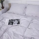 Простынь MirSon двуспальная 180x220 см 30-0010 Light Gray Satin Stripe (2200005251324) - изображение 1