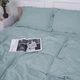 Простынь MirSon двуспальная 180x220 см 30-0015 Green Wave Satin Stripe (2200005253434) - изображение 1