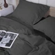 Простынь MirSon двуспальная 180x220 см 30-0012 Dark Gray Satin Stripe (2200005252161) - изображение 3
