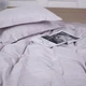 Простынь MirSon двуспальная 180x220 см 30-0010 Light Gray Satin Stripe (2200005251324) - изображение 6