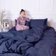 Простынь MirSon двуспальная 180x220 см 30-0020 Smoky Blue Satin Stripe (2200005255537) - изображение 7