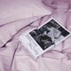 Простынь MirSon King Size 240x260 см 30-0007 Pink Satin Stripe (2200005250099) - изображение 4