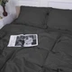 Простынь MirSon King Size 240x260 см 30-0012 Dark Gray Satin Stripe (2200005252192) - изображение 1
