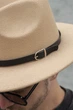 Чоловічий Капелюх Fedora З Ремінцем Beige (8049698) - изображение 4