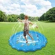 Басейн-фонтанчик надувний дитячий з малюнками та буквами Swimming Ring, навчальний килимок з водою для дітей, килимок-басейн водяний розвивальний з функцією фонтану для вулиці Синій SWRF-3-Blue - зображення 1
