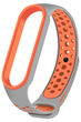 Ремешок Nike style для фитнес-браслета Xiaomi Mi Band 6/5 Серый с оранжевым + металическая кнопка (mrk1269) - изображение 2