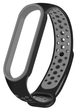 Ремешок Nike style для фитнес-браслета Xiaomi Mi Band 6/5 Черный с серым + металическая кнопка (mrk1664) - изображение 2