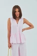 Класичний костюм з жилеткою з оборками та брюками Lurex Рожевий S (50030) - зображення 3