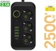 Мережевий фільтр подовжувач 2м 3 Євро розетки 220В 2500Вт 4 USB + 1 Type-C Швидка зарядка Загальний Вимикач Захист від перепадів напруги Індикатор роботи Black - зображення 1