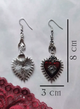 Сережки Fashion Jewerly винтажные красное сердце летучая мишь серебристые (SVS) - изображение 3