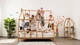 Дитяче ліжко будиночок Монтессорі BUSY WOOD на ніжках Модель 2 160x80 см натуральне дерево - зображення 1