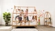 Дитяче ліжко будиночок Монтессорі BUSY WOOD на ніжках Модель 2 160x80 см натуральне дерево - зображення 3