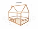 Детская кровать домик Монтессори BUSY WOOD напольная с ламелями Модель 2 200х90 см натуральное дерево - изображение 2