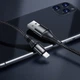 Кабель HOCO X50 USB to iP 2.4A, 1m, nylon, aluminum connectors, Black (6931474734198) - изображение 2