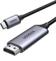 Кабель UGREEN MM142 USB-C to HDMI Male to Male Cable Aluminum Shell 1.5m (Gray Black)(UGR-50570) (UGR-50570) - изображение 1