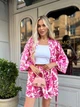Жіночий шовковий костюм шорти з кімоно Uaclothes 46-48 Малиновий (like33636-140401350) - изображение 2
