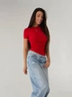 Жіноча літня футболка асиметричного крою Uaclothes 46-48 Червоний (like33630-140341350) - зображення 2
