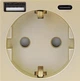 Стеклянная розетка с USB + Type-C 1DAL с З/К + Шторки Золотая (G86D-STUTC.GD) - изображение 3