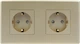 Двойная розетка 1DAL с З/К + Шторки, 2 подрозетника Золотая (P157-STX2.GD) - изображение 2